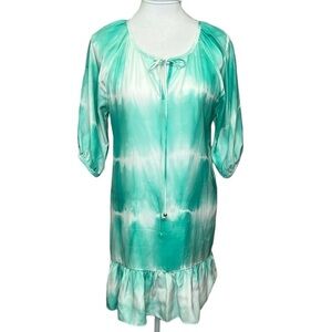 Britt Ryan Tie Dye Silk Dress Green